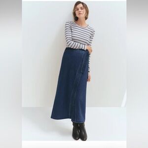 NWT Weekend Collection Denim Wrap Maci skirt Ann Taylor petite 4